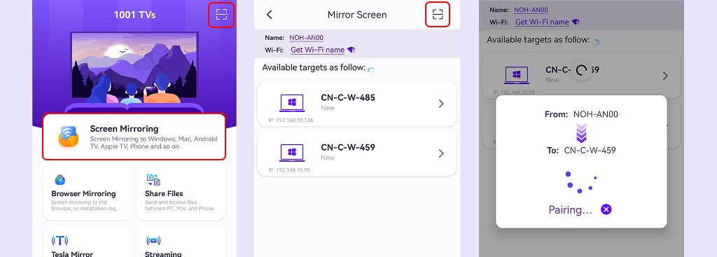 Device pairing steps