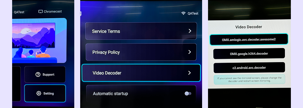 TV switch the [Video Decoder]
