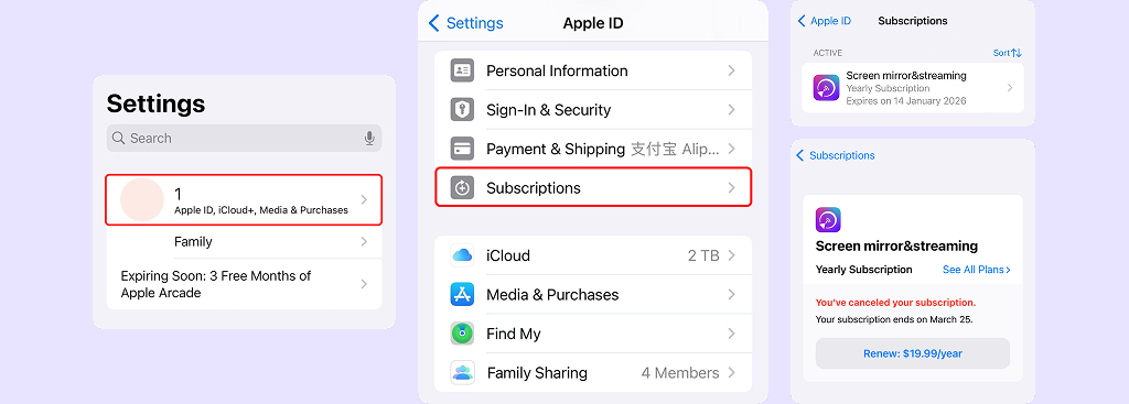 Cancel a subscription on your iOS