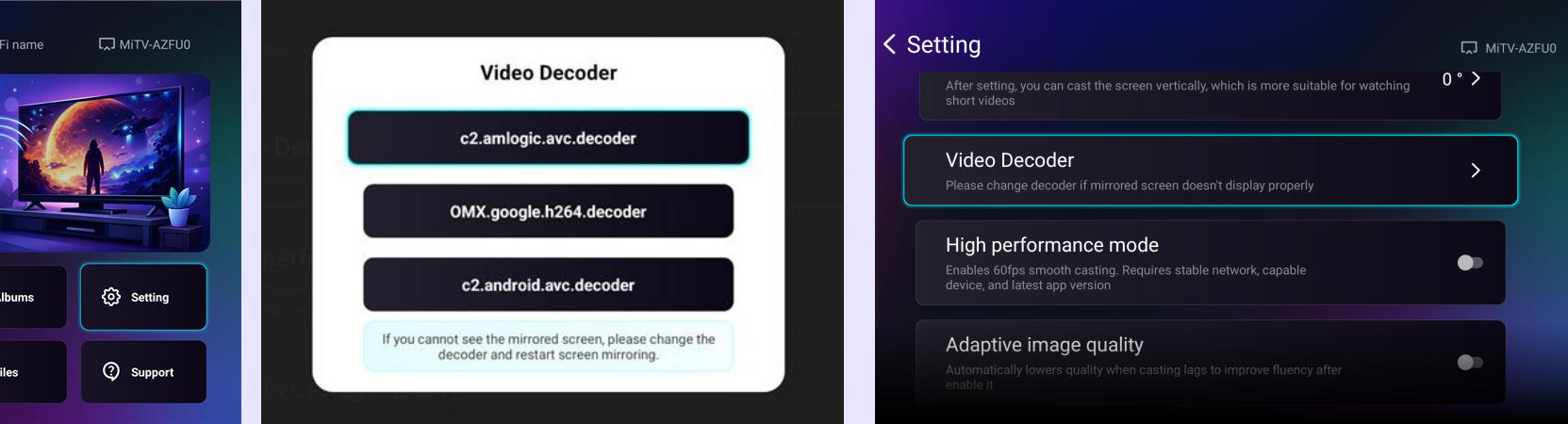 TV switch the [Video Decoder]
