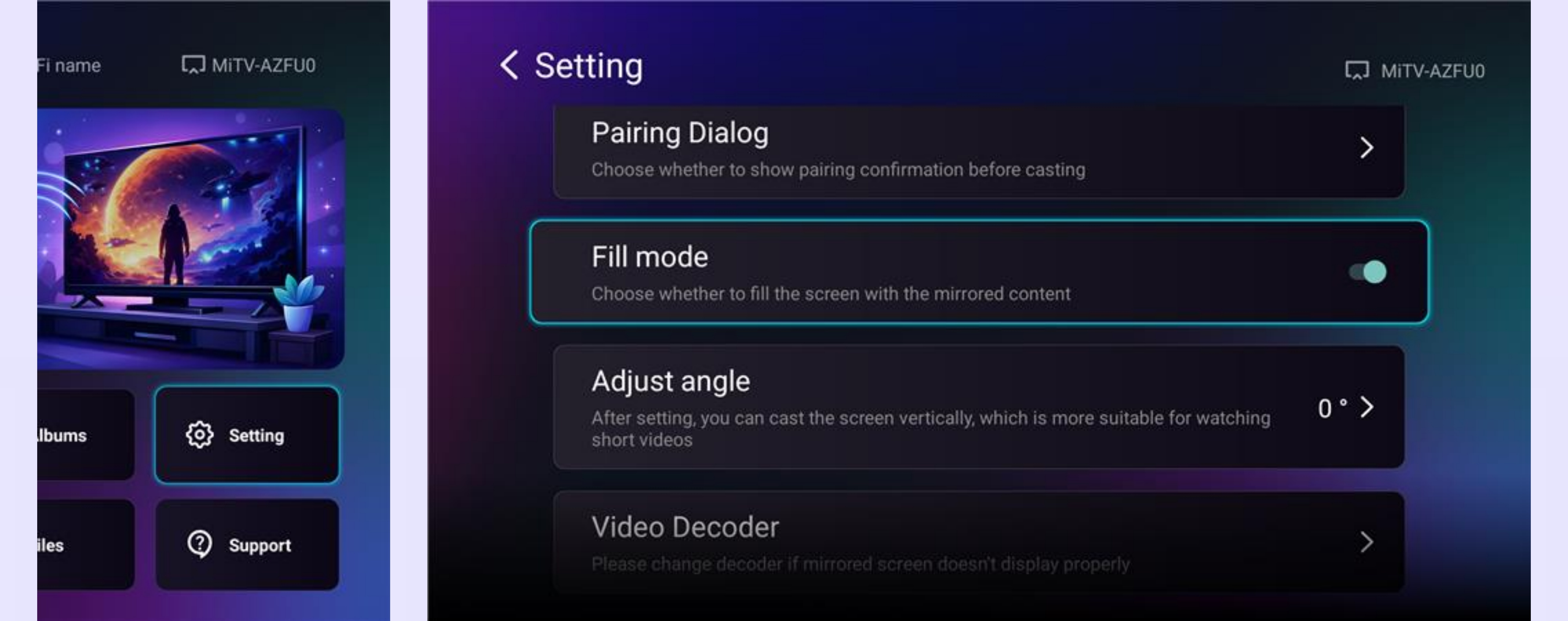 TV turn on [Fill Mode]