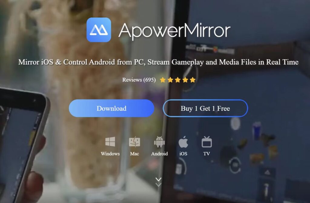 This is a screenshot from https://www.apowersoft.com/phone-mirror