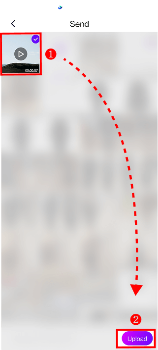 Selecting a vertical video to upload to TV in 1001 TVs app
