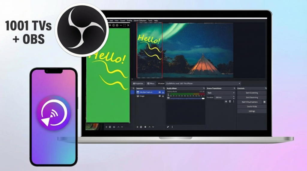χρησιμοποιώντας καθρέφτη 1001 TVs σε obs