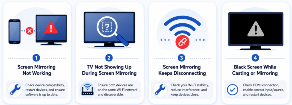 Common Screen Mirroring Problems and Fixes