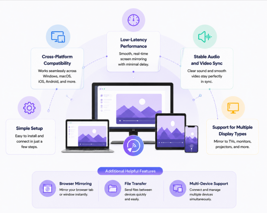 Key features of a screen mirroring tool