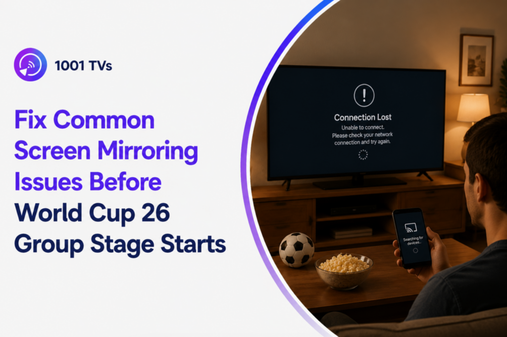 World Cup screen mirroring connection failed on TV