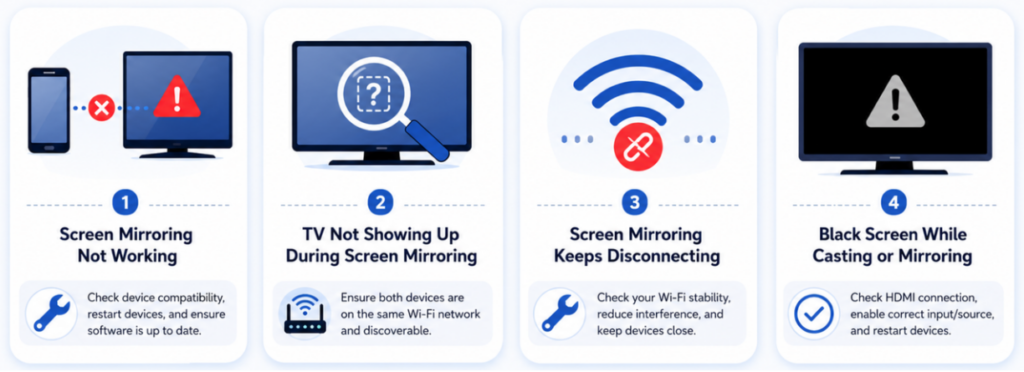 Common Screen Mirroring Problems and Fixes