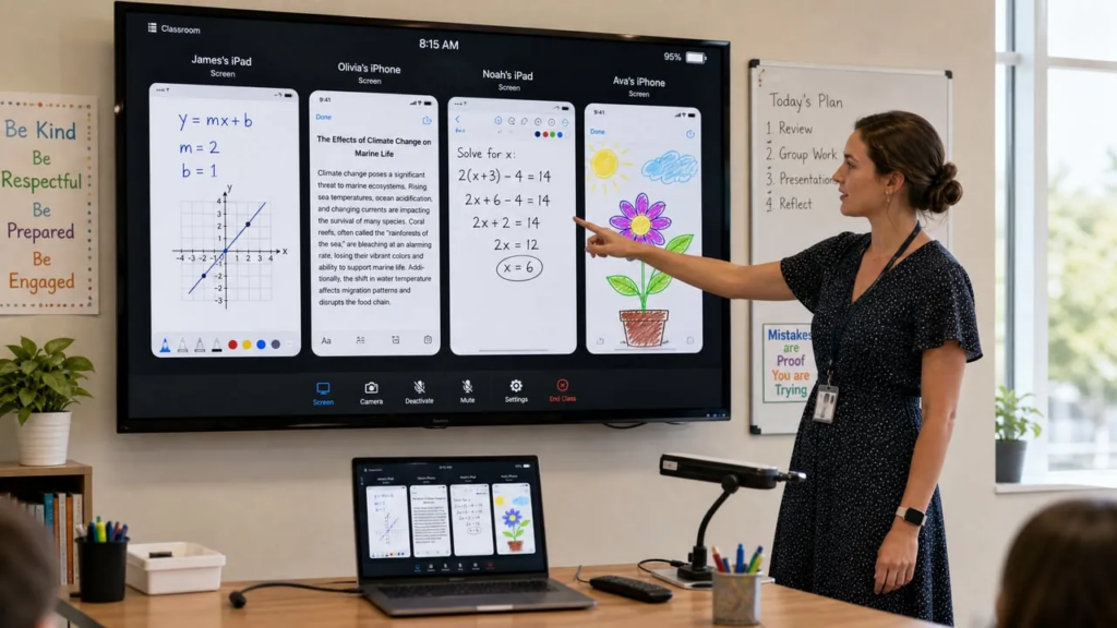 1001 TVs Mirror multiple devices to one PC for Teachers