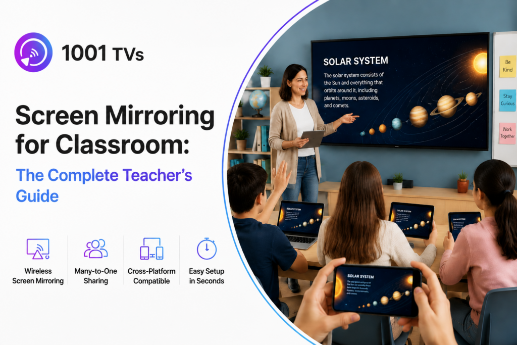 Wireless screen mirroring classroom