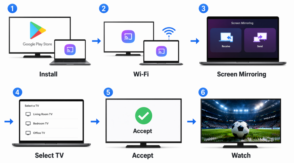 Setup Instructions Casting Chromebook to TV with 1001 TVs