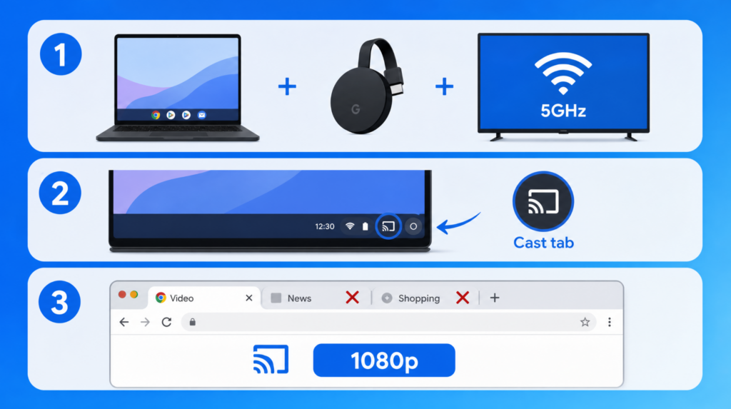 Step-by-Step Setup Using Built-in Chromecast