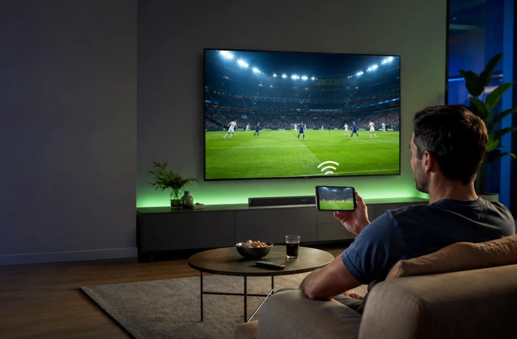 hero photo of watching Premier League on your TV from a phone