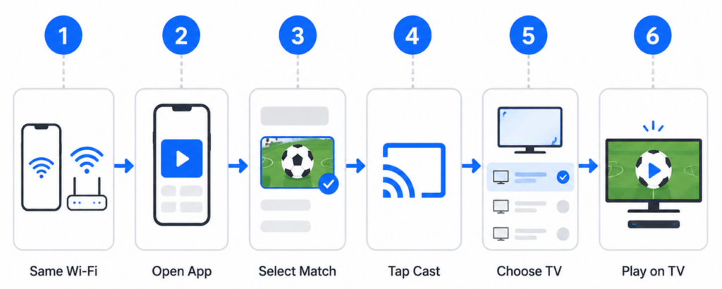 use the streaming app's Cast feature to watch Premier League